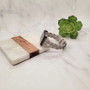 Leather Apple WatchBand Women Braided Strap Bracelet for 38mm 40mm 41mm